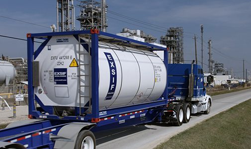 Bulk liquid transport in intermodal ISO tank containers